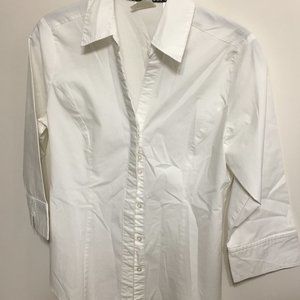 White 3/4 sleeve button up
